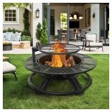 47 in. Wood Fire Pit with Grill Grate