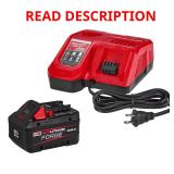 Milwaukee M18 8Ah Battery & Charger 2pc