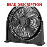 Lasko 20-in Floor Fan, 3-Speed, Black