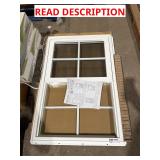 Approximately 36 x 28 vinyl single hung window