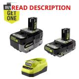 RYOBI ONE+ 18V Starter Kit (missing one battery)