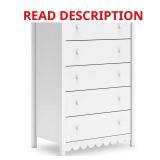 Hallityn White 5-Drawer Chest, 31.61 in.