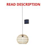 Ashville 1-Light Brown Rattan Solar Pendant