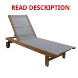 Deck Side Teak Sling Chaise Lounge Chair no wheel