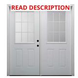 72x80 White Grilles Left-Hand Door, 2-Panel