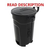 32 Gal Black Outdoor Trash Can with Wheels