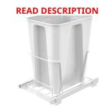 6 Gal. White Pull-Out Trash Can