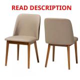 Lavin Beige Faux Leather Dining Chair (2)