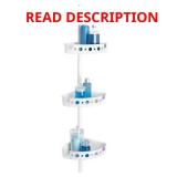 3-Tier Tension Corner Shower Caddy White