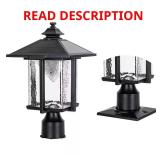 Casita 15" 1-Light Black Solar Post Light