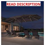 Purple Leaf 15ft Patio Umbrella with LED