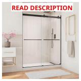 Essence Frameless Shower Door, Matte Black