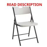Almond/Brown Resin Folding Chair 2 x bid