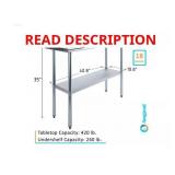 Amgood 18x48 stainless steel work table