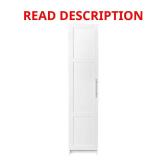 Linen Cabinet, 16x16x71 in., White, Shelves