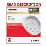 (3-Pack) Battery-Powered Smoke Detector