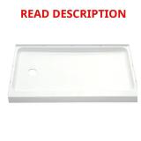 STERLING 60x30 Shower Pan, White (chipped corner)