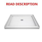 SlimLine 36x36 Shower Pan White Center Drain