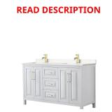 Wyndham Daria 60" White Vanity Top (top is cracke