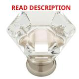 (37) Faceted Acrylic Satin Nickel Cabinet Knob