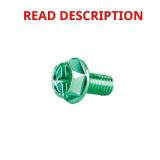 (10)Combo Thread Grounding Screw, Green
