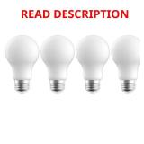 (4) 25W A19 Dimmable LED Filament Bulb 2700K 4-Pa