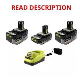 RYOBI ONE+ 18V Starter Kit: 2ah, 4.0Ah