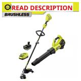 RYOBI 18V Brushless Trimmer & Blower Kit