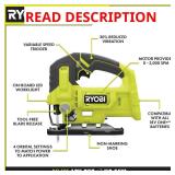 RYOBI ONE+ 18V Jig Saw (Tool Only)