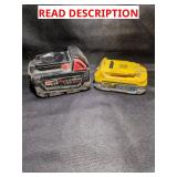Salvage Battery Lot: Milwaukee M18 5Ah & DeWalt 2