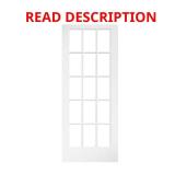 36x80 Clear Glass 15-Lite French Slab