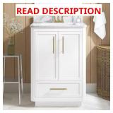 Tamsin 24-in. White Vanity with Marble Top