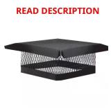 Galvanized Steel Fixed Chimney Cap, Black