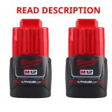 Milwaukee 12V M12 Lithium-Ion Battery 2 pc