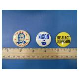 lot of 3 vintage political pins