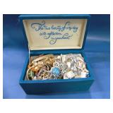 embroidered top musical jewelry box with jewelry