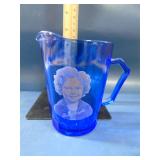 Cobalt blue Shirley Temple pitcher