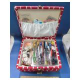 sewing box with a lot of supplies