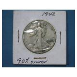 1942 walking liberty half dollar coin