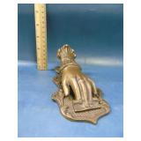 Victorian style brass hand paper holder