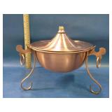 copper and brass table or tiki torch with stand