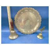 brass lot bells and plate