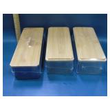 lot of 3 acrylic organizers with bamboo lids