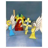 Religious stained glass lot