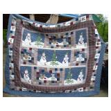 Christmas themed queen-king quilt