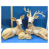 3 Piece Resin Deer Family Figurine Set