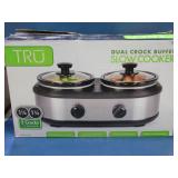 Tru dual crockpot buffet slow cooker