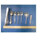 miniature knife, forks, spoons lot plus sugar tong
