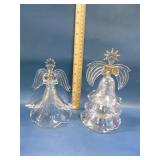 2 shimmering crystal Lenox angels