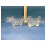 L E Smith scottish terrier glass creamers 1930